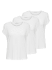 ONLY T-Shirt 3er Pack in Weiß
