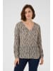 Kaffe Langarm-Bluse KAamber Regular fit in Grey/Black Graphic Simili