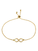 Adeliás Damen Armband – Unendlichkeitszeichen aus Edelstahl mit Perle 24 cm in gold