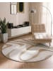Beliani Kurzflor HARTZ in Beige/Weiß - (W) 160 x (L) 160 cm