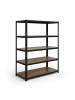 relaxdays Schwerlastregal in Schwarz/Braun - (B)120 x (H)200 x (T)60 cm