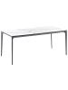 Beliani Esstisch SOVARETO in Weiß/Grau - (W) 90 x (H) 75 x (L) 180 cm