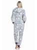 NORMANN Schlafanzug Jumpsuit Overall Sterne Coralfleece - 76731 in blau