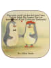 Mr. & Mrs. Panda Glas-Untersetzer Hochzeit Pinguin Design mit Sp... in Weiß