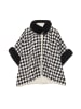 faina Women Poncho in Wollweiss Schwarz