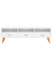 Beliani TV-Schrank LIBERTY in Weiß/Braun - (W) 180 x (H) 55 x (L) 40 cm