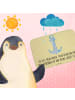 Mr. & Mrs. Panda Badematte Anker Blau mit Spruch in Gelb Pastell