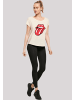 F4NT4STIC Long Cut T-Shirt The Rolling Stones Zunge in Whitesand