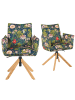 DUBI Möbel 2er-Set: Bürostuhl Mika-Leya in Blumen - (B)60 x (H)89 x  (T)63 cm