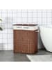 HOMCOM Wäschekorb-52L x 32B x 63H cm-Braun+Weiß