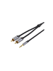 Wisam® Kabel Audiokabel 2x Cinch auf 3.5mm 8m (grau)