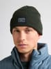 Petrol Industries Gerippte Beanie mit Patch Irontrail in Grün