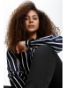 KAFFE curve Langarm-Bluse KCsida in Midnight / Chalk Stripe