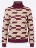 WITT WEIDEN Rollkragen-Pullover in bordeaux-sand-gemustert