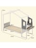COSTWAY Kinderbett 90x200cm mit Dach & Schreibtisch in Weiß