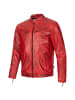 PAULGOS Lederjacke Übergangsjacke Biker Look Echtleder D2 in Rot