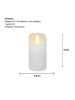 STAR Trading LED Blockkerze ,Glow' mit Batterie und Timer, Echtwachs, weiß, 10cm