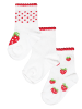 Rogo Socken von ROGO im 3er Pack Erdbeeren in weiß