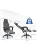 COSTWAY Bürostuhl mit Fußstütze Ergonomisch in Grau