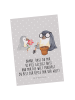 Mr. & Mrs. Panda Postkarte Pinguin Opa Blumen pflanzen mit Spruch in Grau Pastell