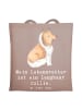 Mr. & Mrs. Panda Tote Bag Langhaar Collie Lebensretter mit Spruch in Braun Pastell