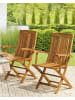 Beliani 2er-Set Gartenstuhl MAUI in Heller Holzfarbton