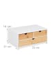 relaxdays Schreibtisch Organizer in Weiß/Natur - (B)33 x (H)14 x (T)21 cm