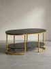 KADIMA DESIGN Couchtisch 100x60x45 cm mit Marmor Optik, Design in Schwarz
