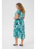 KAFFE curve Kurzarm-Bluse KCami Loose fit in Teal Leopard Print