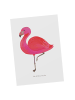 Mr. & Mrs. Panda Ansichtskarte Flamingo Classic ohne Spruch in Weiß