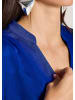 MADELEINE Elegante Viskosebluse mit Stehkragen in royal