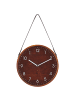 Beliani Wanduhr RENENS in Braun/Weiß - (W) 26 x (H) 44 x (L) 6 cm