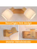 ZMH Deckenleuchte in beige 2-flammige E14 Holz Vintage mit Stoffschirm