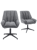 DUBI Möbel 2er-Set: Bürostuhl Mika-Yara in Grau - (B)60 x (H)85 x  (T)68 cm