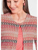 GOLDNER Langarm Spitzenjacke aus Jersey in koralle / gemustert