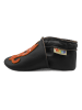 Yalion Schwarze Babyschuhe aus echtem Leder，rutschfester Sohle–rotem Herz-Katzen-Muster