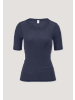 Hessnatur Hessnatur T-Shirt PURE FUNCTION aus Bio-Merinowolle mit Seide in graphitblau