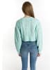 myMo Damen Strick Cropped Pullover in Aqua