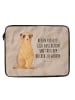 Mr. & Mrs. Panda Laptop Tasche Erdmännchen mit Spruch in Sandig
