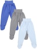 TupTam Baby Jungen Strampelhose mit Fuß 3er Pack in creme/hellblau