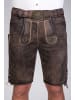 Edelnice Kurze Wildbocklederhose Gustl in dunkelbraun