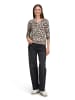 BETTY & CO Casual-Shirt mit Gummizug in Beige/Schwarz
