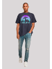 F4NT4STIC Oversize T-Shirt I BELIEVE UFO Alien Raumschiff Retro in marineblau