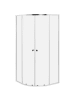 Beliani Duschkabine ONELLI in Silber - (W) 90 x (H) 190 x (L) 90 cm