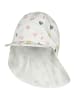 Sterntaler Schirmmütze mit Nackenschutz Herzen in weiß