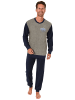 NORMANN Frottee Pyjama langarm Schlafanzug Bündchen - 49603 in anthrazit