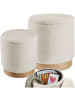tectake 2er Set Sitzhocker mit Stauraum Orchide mit Bouclé-Bezug, creme