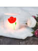 Mr. & Mrs. Panda Glas Teelichthalter Blume Mohnblume ohne Spruch in Transparent