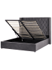 Beliani 2-tlg Doppelbett LUBBON in Grau/Silber