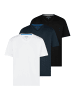 Redmond T-Shirt Basic in Schwarz / dunkelblau / weiß